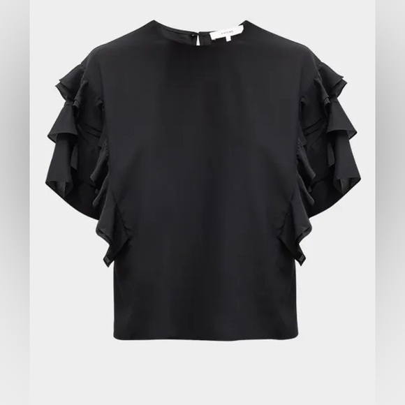 Frame Ruffle Sleeve blouse in black - Picture 2 of 5